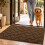 (Light Brown)Plush Entry Mat Solid Colored Carpet With Washable Design For Home And Living Spaces 8