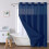 (Graphite)Waffle Weave Waterproof Shower Curtain With Solid Color For Daily Usage Bathroom 7