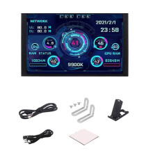 Turing 5.2Inch IPS Type-C Secondary Monitor Display Case for CPU GPU RAM Monitoring with USB Interface Black