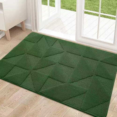 (Gray)Plüsch Einstiegsmatte einfarbig Teppich mit waschbarem Design für Haus und Wohnräume 1