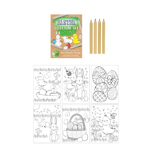 (Pack of 1) Eco Friendly Mini Easter Colouring Set