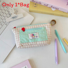 (Light Pink) Capacity Large Stylish Fabric Pencil Case With Multifunction Storage For And School Work
