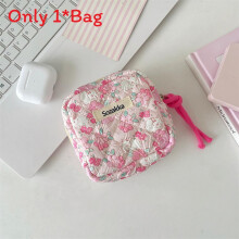 (Flower Bunny) Hygiene Multipurpose Girls Storage Bag Made Of Polyester Napkins For Sanitary