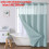 (Mist Blue)Waffle Weave Waterproof Shower Curtain With Solid Color For Daily Usage Bathroom 1