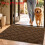 (Brown)Plush Entry Mat Solid Colored Carpet With Washable Design For Home And Spaces Living 1