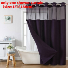 (Purple)Waffle Weave Waterproof Shower Curtain With Solid Color For Daily Usage Bathroom