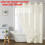 (Beige)Waffle Weave Waterproof Shower Curtain With Solid Color For Daily Usage Bathroom 1