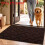 (Dark Brown)Plush Entry Mat Solid Colored Carpet With Washable Design For Home And Living Spaces 1