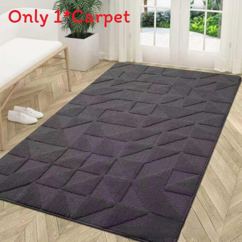 (Dark Gray)Plush Entry Mat Solid Colored Carpet With Washable Design For Home And Living Spaces