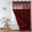 (Navy Blue)Waffle Weave Waterproof Shower Curtain With Solid Color For Daily Usage Bathroom 19