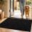 (Green)Plush Entry Mat Solid Colored Carpet With Washable Design For Home And Living Spaces 9