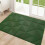 (Green)Plush Entry Mat Solid Colored Carpet With Washable Design For Home And Living Spaces 2