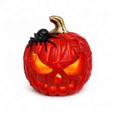 (Style H) Resin Pumpkin Halloween Illumination Figurine For Outdoor Garden And Patio Decor
