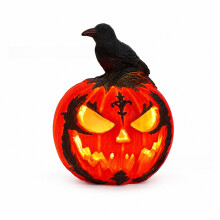 (Style A) Resin Pumpkin Halloween Illumination Figurine For Outdoor Garden And Patio Decor