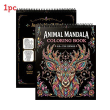 Livro de colorir mandala animal com 32 designs para presente de expressão criativa