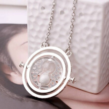 (Silver) Pendant Time Hourglass Necklace With Alloy Chain Fashion Gift Giving Accessories