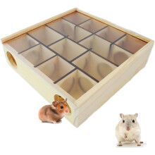 Wooden Hamster Maze – Transparent Multi-Chamber Hideout Toy