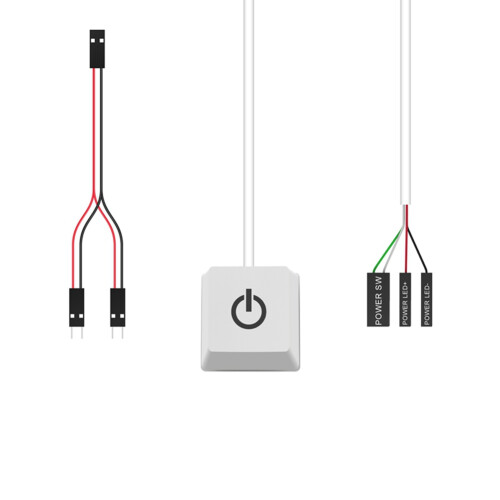 2X 2M Portable LED Lights Computer Desktop  PC External Start Power /Off Button Extension Cable, RGB Light 1