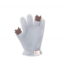 Pet Bathing Massage Gloves – Dog & Cat Hair Brush Glove (Grey)