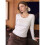 Damen Scoop Neck Slim Fit Langarm Basic Thermounterhemd Helles Blumen-Grau M 4