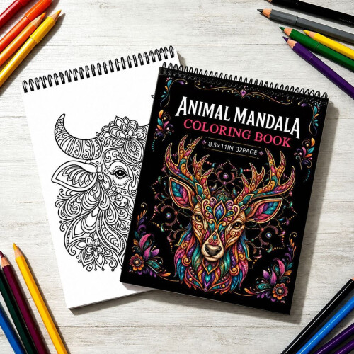 Animal Mandala Coloring Book Featuring 32 Designs For Creative Expression Gift 1
