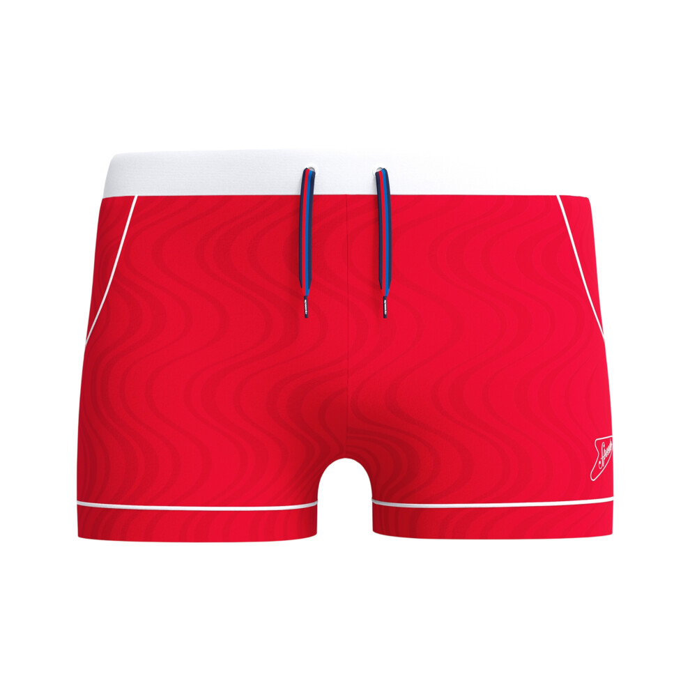 Speedo (M, Red) Mens Textured Swim Shorts