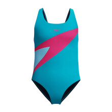 (12 Years, Blue) Speedo Girls Hyperboom Butterfly Back One Piece Swimsuit