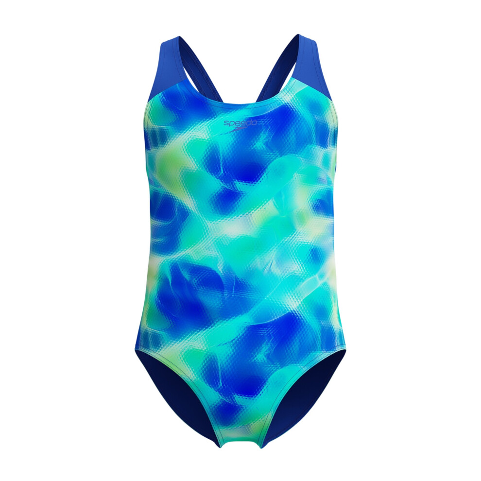Speedo (13-14 Years, Blue) Girls Splashback One Piece Swimsuit
