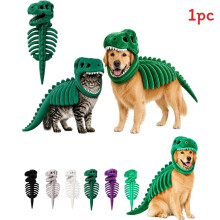 (Green,90cm)Dinosaur Skeleton Pet Costume Comfortable Plush Dress Up For Pets Suitable For Parties Festivals And