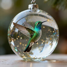 (Hummingbird)Natures Birds Crystal Glass Christmas Tree Decorations With Metal Material For Display Festive