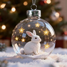 (Rabbit)Natures Birds Crystal Glass Christmas Tree Decorations With Metal Material For Display Festive