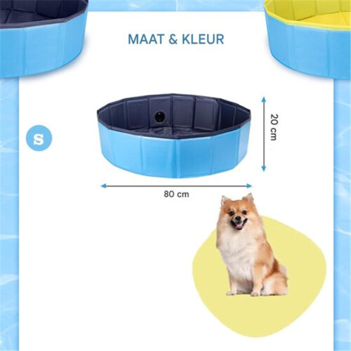 Foldable Dog Pool – Non-Slip Backyard Splash Pool for Small Dogs (Blue) 1