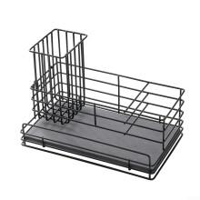 Smart sink holder with quickdrying diatomite pad, for dishwashing utensils.