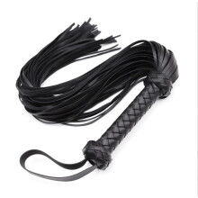 Leather Whip with Tassel, Silicone Case for Pig, Faux Leather Tassel Whip, Erotic King Whip, Black