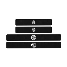 4 Pieces Car Door Sill Protector for MG ZS EV HS GT MG4 3 5 6 7 RX5 RX8, Auto Carbon Fiber Door Sill Trim Scuff Plate Sticker, White Standard White