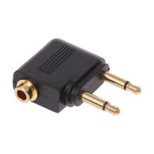 Airplane Headphones Adapter Dual 3.5mm Splitter Portable Lightweight Aviation Audio Adapter for InFlight Entertainment