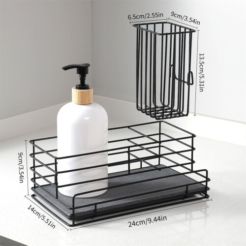 Smart sink holder with quickdrying diatomite pad,  for dishwashing utensils. 2
