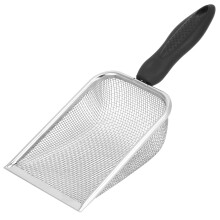 ? Stainless steel sand sieve, 2 x 2 mm mesh, metal shovel for hamsters, sand, bird sand, reptile droppings.