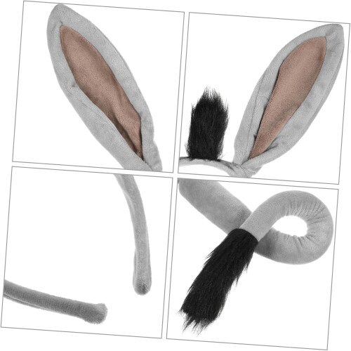 Donkey Costume Headband with Ears and Tail 1