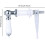 Toilet Flush Handle Metal Ceramic OldFashioned Replacement For WC Cistern Tank Silver Finish Easy Install 3
