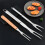 Meat fork, meat fork, 33 cm cooking fork, robust stainless steel grill fork, long kitchen fork for grilling wooden handle 2