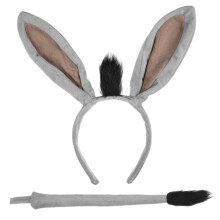Donkey Costume Headband with Ears and Tail
