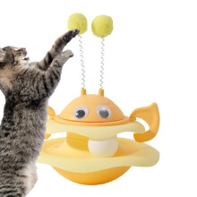 Wobbly Cat Toy, Interactive Toy for Indoor Cats Little Bee Cat Wobbler Toy, Rotating Play Board in Little Bee Design for Medium and Small Cats