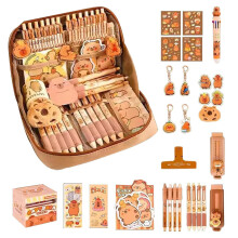 Capybara Stationery Set, Pencil Case with Stationery Included, 12Layer Pen Bag