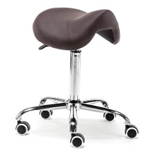 Hydraulic Rolling Spa Saddle Stool Modern Swivel Seat With Wheels Ergonomic Beauty Chair Brown One Size