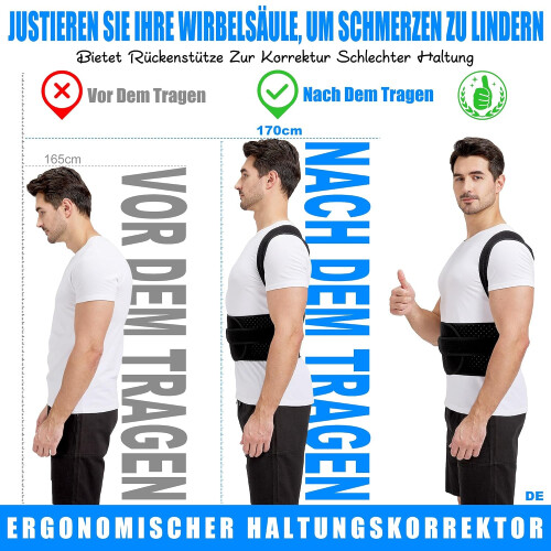 Back Straightener, Posture Corrector for Women  Men, Breathable Adjustable Back Support 1
