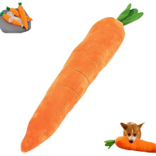 The Mellow Dog Calming Carrot Giant 29.5 Inch Stuffed Chew Toy for Small Medium Large Dogs with Sounds Indoor Outdoor