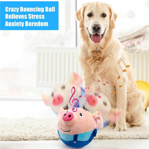 Moving Pig Dog Toy – Rechargeable Interactive Squeaky Plush Toy 1
