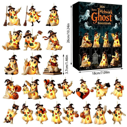 (Patch Ghost 3)Halloween Ghost Blind Box Calendar Countdown For Home Party Decor Family Interaction