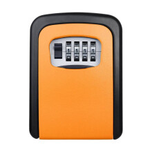 (Orange)Wall Mounted Key Safe Box Construction Site Home No Drill Storage Peephole Door